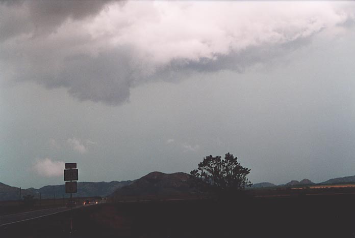 cumulonimbus thunderstorm_base : E-SE of Mangum, N of Altus, Oklahoma, USA   19 May 2001