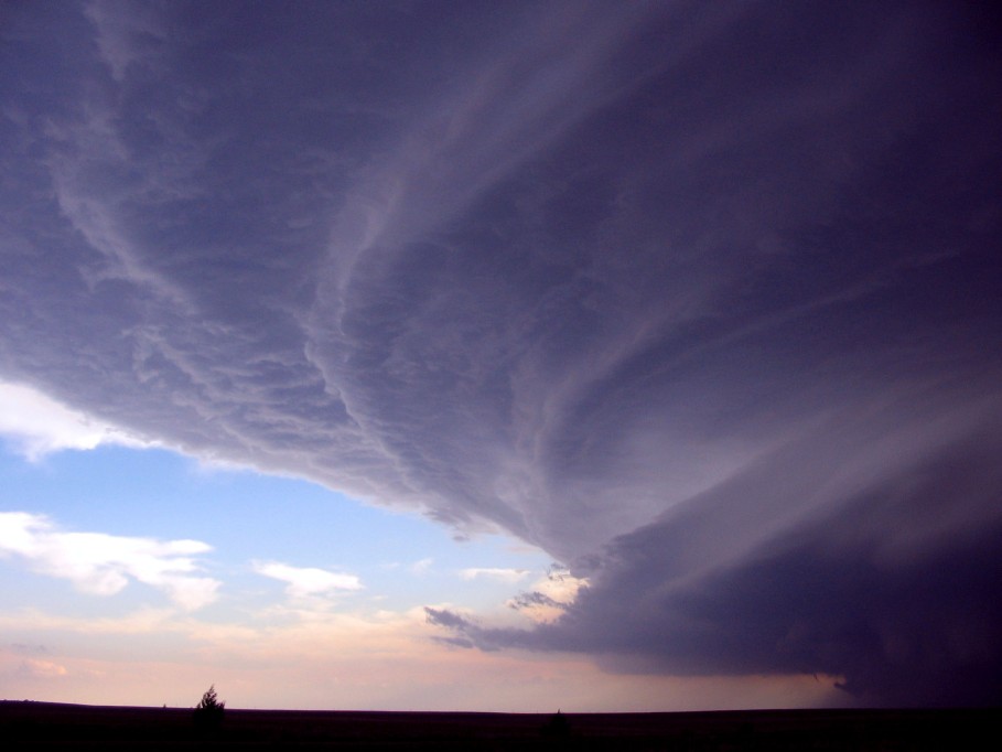 wallcloud thunderstorm_wall_cloud : I-70 near Flagler, Colorado, USA   2 June 2005