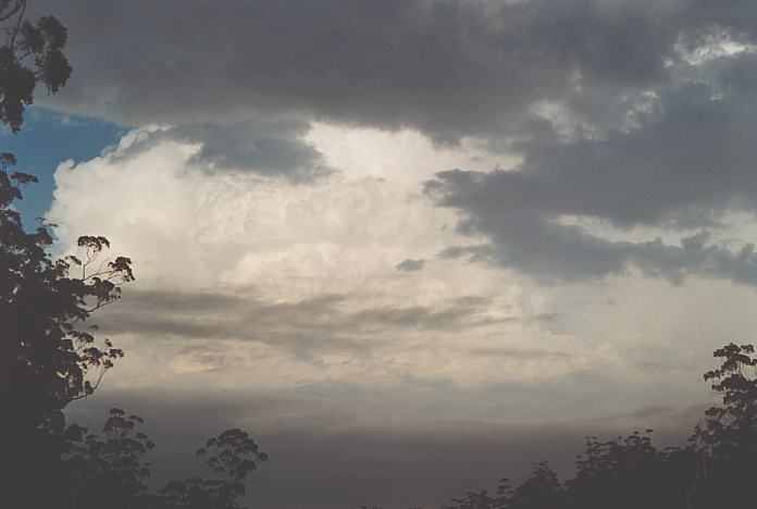 thunderstorm cumulonimbus_incus : S of Port Macquarie, NSW   22 December 2001