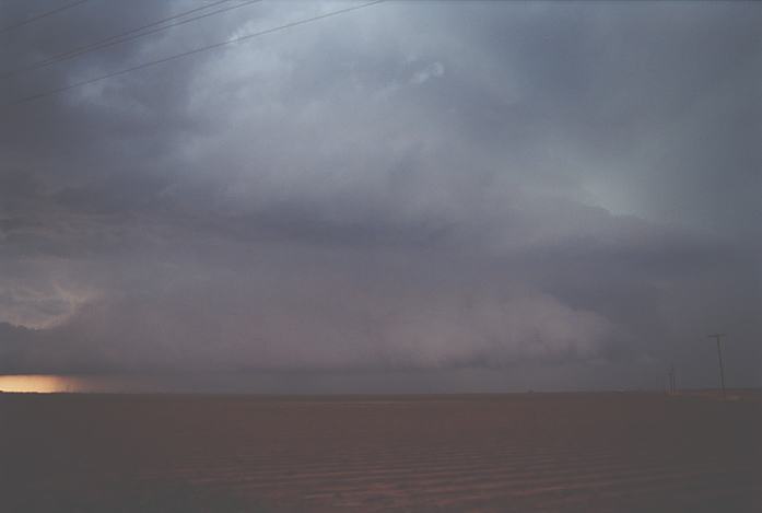 cumulonimbus supercell_thunderstorm : near Allmon, E of Petersburg, Texas, USA   4 June 2002