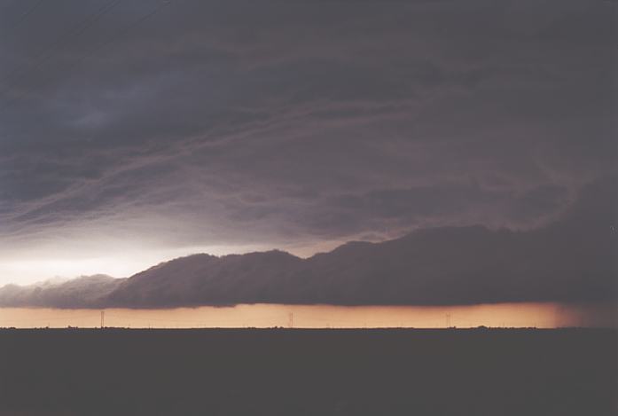 cumulonimbus supercell_thunderstorm : near Allmon, E of Petersburg, Texas, USA   4 June 2002