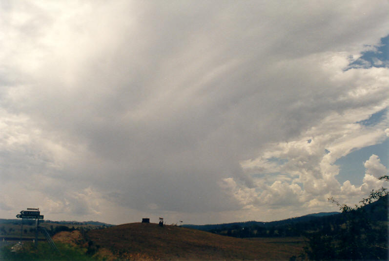 anvil thunderstorm_anvils : NW of Lismore, NSW   15 December 2002