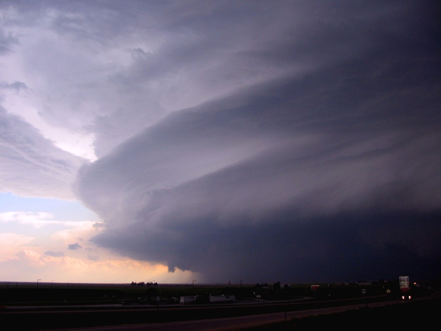 wallcloud thunderstorm_wall_cloud : I-70 near Flagler, Colorado, USA   2 June 2005