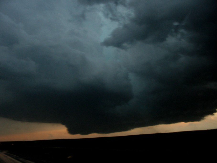 wallcloud thunderstorm_wall_cloud : I-90 near Stamford, South Dakota, USA   7 June 2005